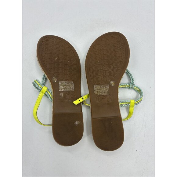 Gianni Bini Womens Sandals Size 7.5 Flat Thong Strappy Cork Footbed Summer - Picture 6 of 7